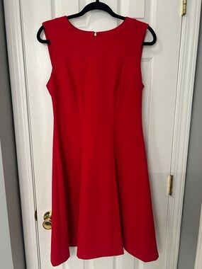 Tommy Hilfiger Red Sleeveless Fit-and-Flare Midi Dress